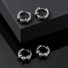 Vintage Totem Vine Pattern Hoop Earrings for Men, Hypoallergenic Metal Huggies Earrings, Rock Punk Piercing Jewelry Gift
