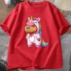 New Cute Unicorn Capibala Print Casual Tshirt Women Unisex T Shirt Summer Casual Short Sleeve Harajuku Tops Unisex Tops