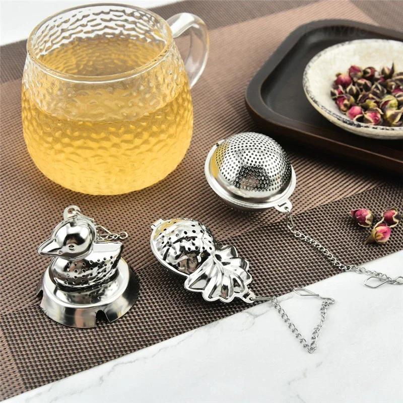 Stainless Steel Tea Infuser Tea Leaves Spice Seasoning Ball Strainer Teapot Fine Mesh Coffee Filter Teaware Kitchen Accessories