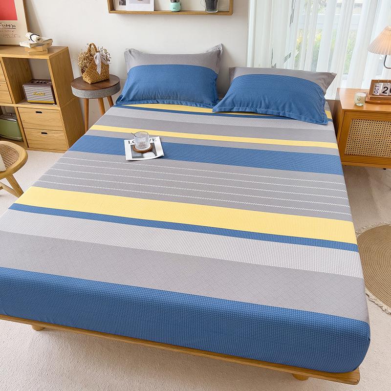 Fitted Sheet Dustproof Mattress Protector Non-slip Sheet Skin-friendly Breathable Dirty Washable Dormitory Fitted Sheet