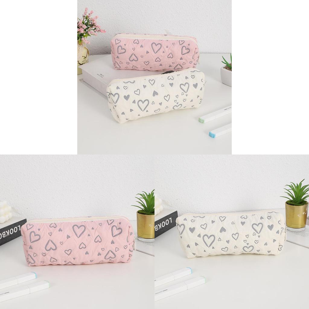Cute Heartshaped Pencil Case With Large Capacity For Students And Office Use