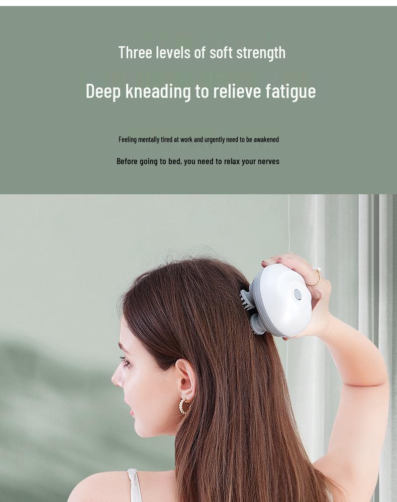 Rechargeable Multi-Functional Mini Octopus Scalp Massager with Kneading Vibration