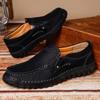 Ręcznie robione męskie buty casualowe z zamszu, wygodne i oddychające mokasyny, męskie buty biznesowe płaskie, buty do jazdy