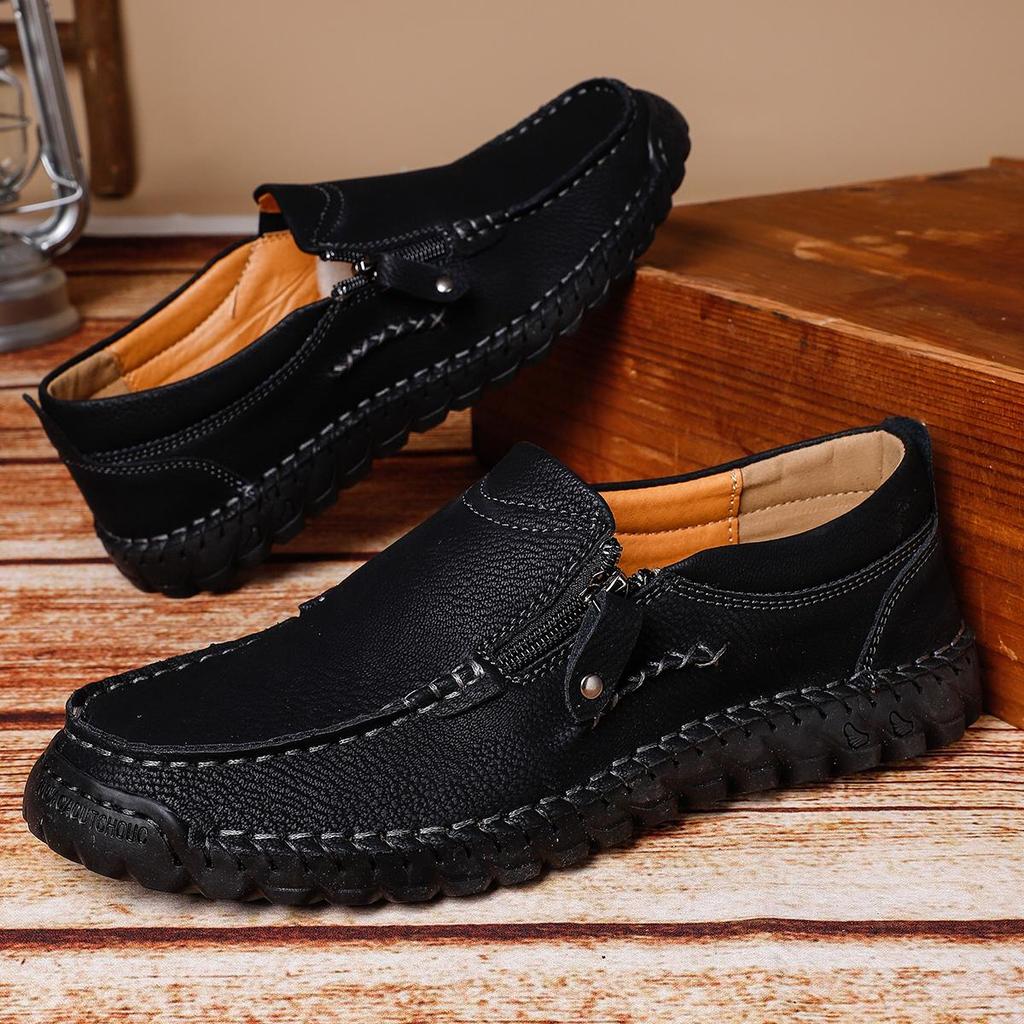 Ręcznie robione męskie buty casualowe z zamszu, wygodne i oddychające mokasyny, męskie buty biznesowe płaskie, buty do jazdy