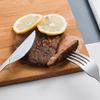 Ins tableware Internet celebrity 304 stainless steel knife and fork imitation wood grain handle steak knife and fork gift box set dessert spoon