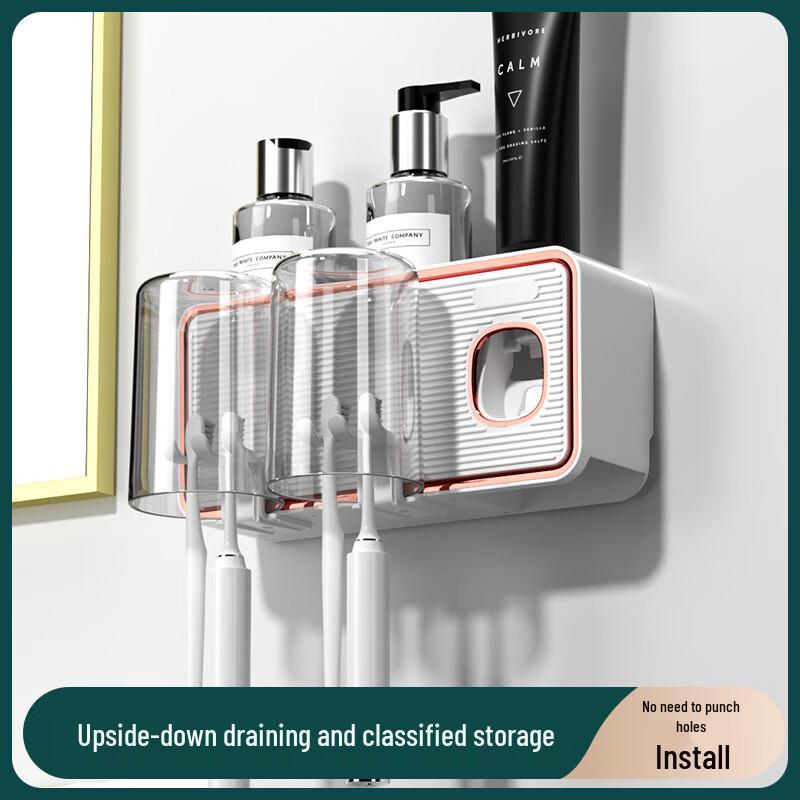 No-Drill Wall-Mounted Toothbrush Holder Set