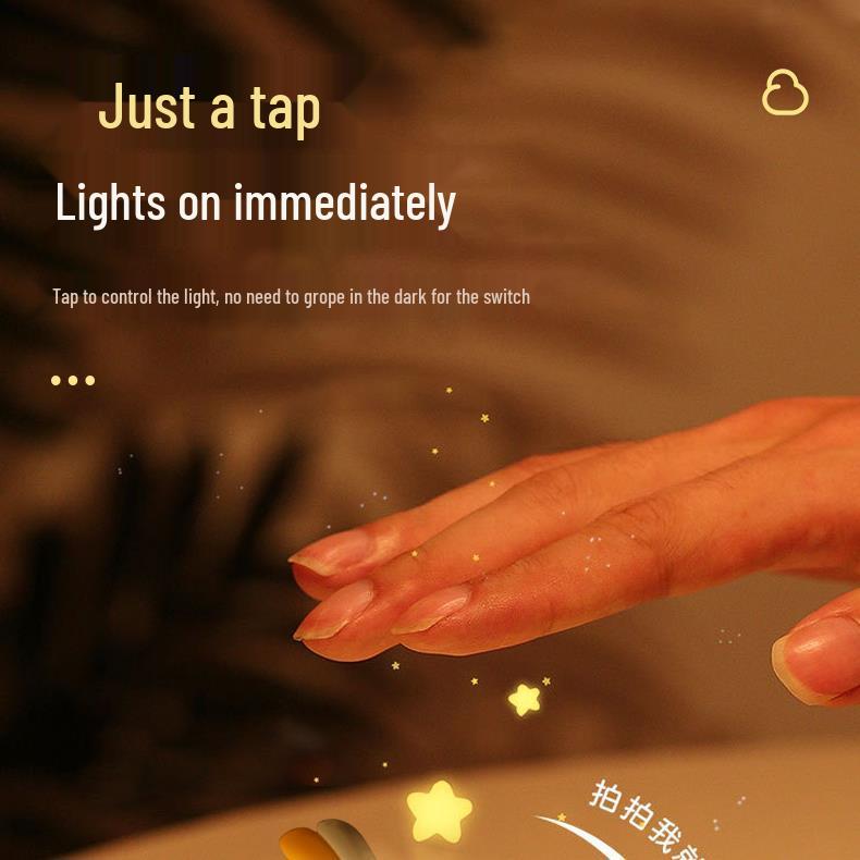 Silicone Cloud Tap Night Light - Ambient Bedside Lamp