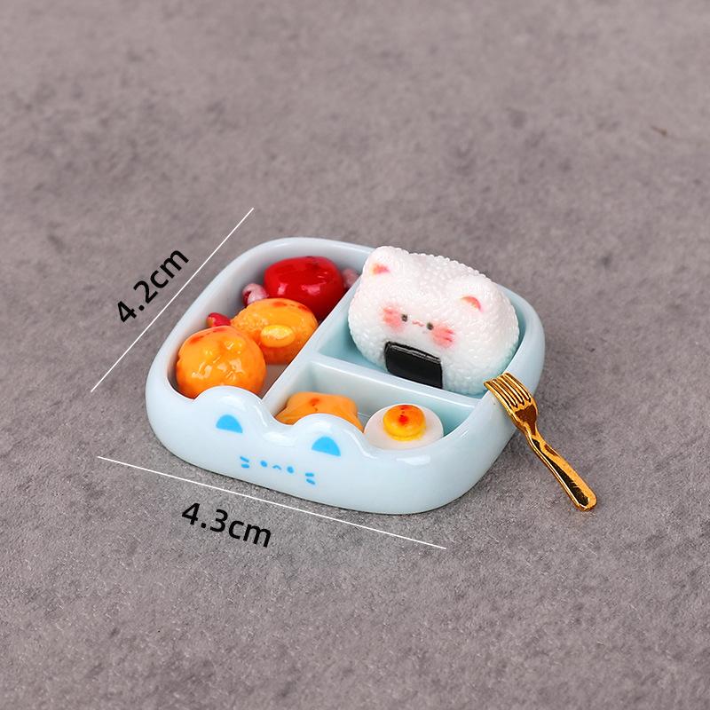 

1 Set Children S Pretend Play Toy Miniature Simulation Rice Ball Meal Playset Diy Decoration Realistic Portable Bento Food Model