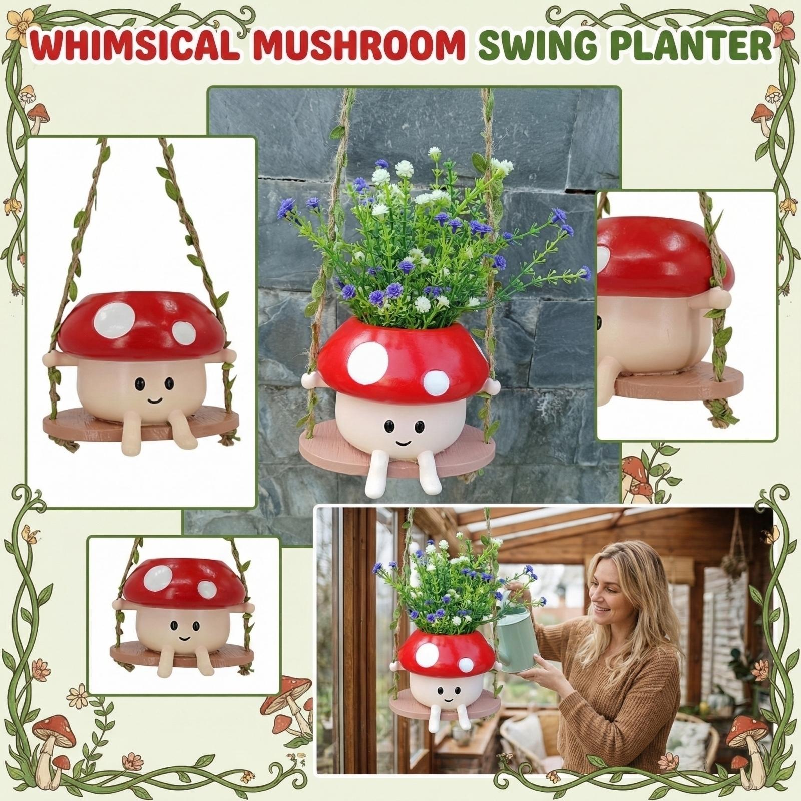 

Hanging Swing Planter - A Unique Outdoor Garden Decoration Suitable For Patios, Balconies, And Trees. One Size