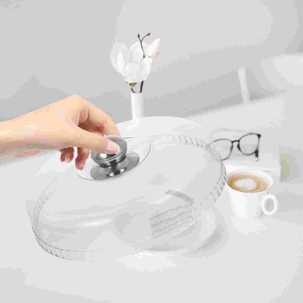 Clear Bell Jar Cover Dessert Cleanser Food Screen Cake Stand Dome Lid Transparent Kitchen