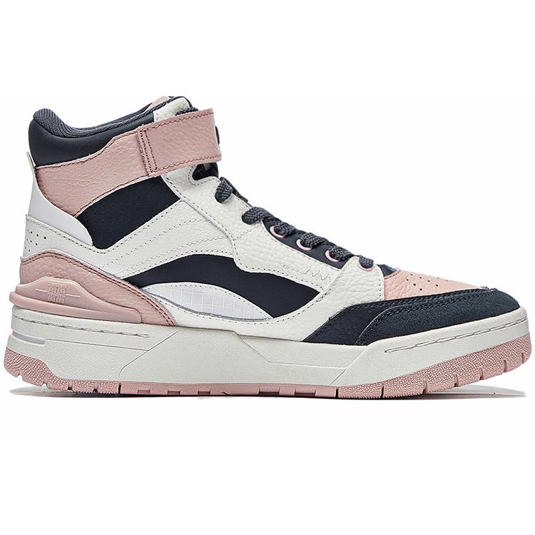 New LiNing RSR 101 High Top Vintage Basketball Shoes Women's Pink Black White ABCS086-1