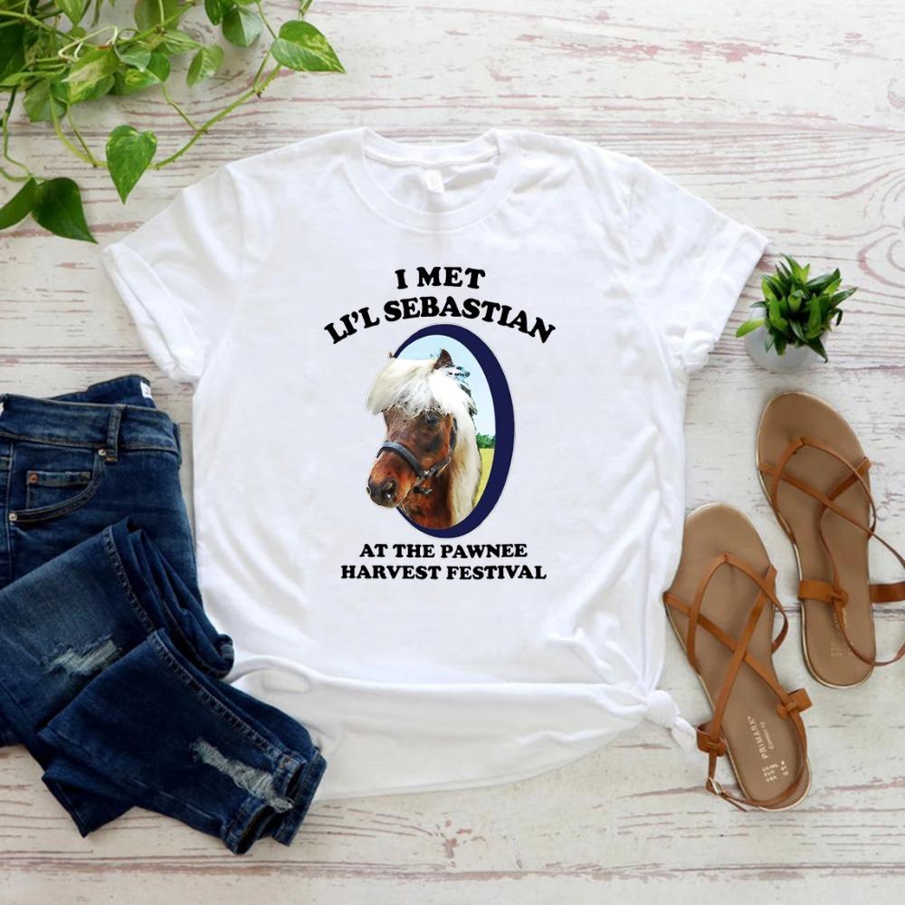 I Met Lil Sebastian T-Shirt Pawnee Harvest Festival Television Parks and Recreation Tshirt Unisex Funny Graphic Tees Casual Tops