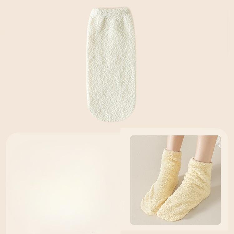 Female Autumn and Winter Thickened Warm Coral Velvet Loose Not Foot Sleep Special Long Socks