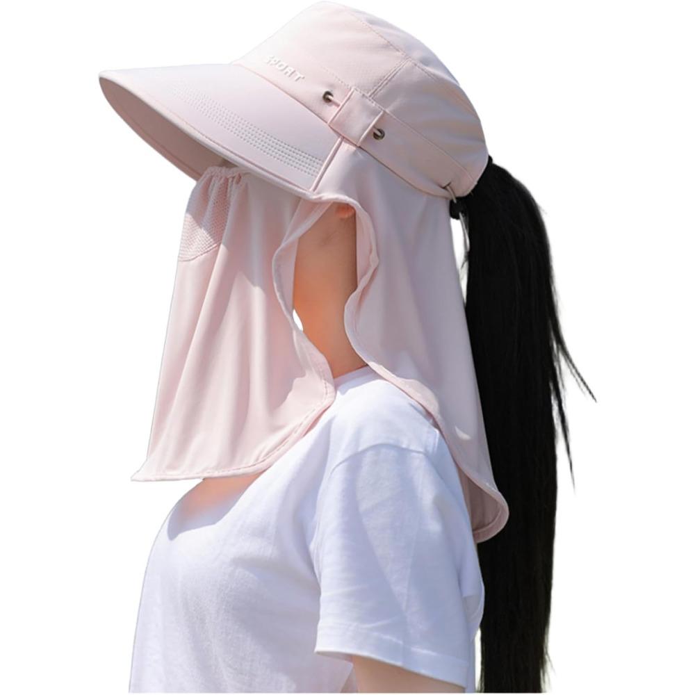 Cooling Detachable Neck Face Flap Visor Full-Face Integrated Cap Wide Brim Sun Protection Hat