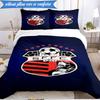 3PCS Soccer Team Crest Design Printed Soft Bedding Set,Including 1pc Duvet Cover And 2pcs Pillowcases Perfect for Bedroom, Dormitory, Fan gift