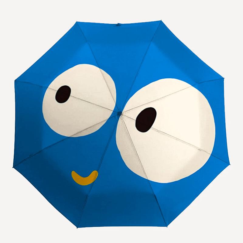 

1pc Blue Circle Eyes One Umbrella And a Plastic Handle, Compact And Stylish, with a Vibrant Cartoon Pattern, Perfect for All Seasons, Home, Travel