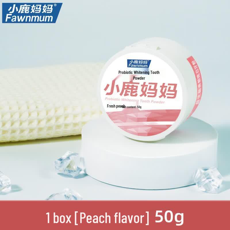 Little Deer Mother Peach Flavor Whitening Tooth Powder