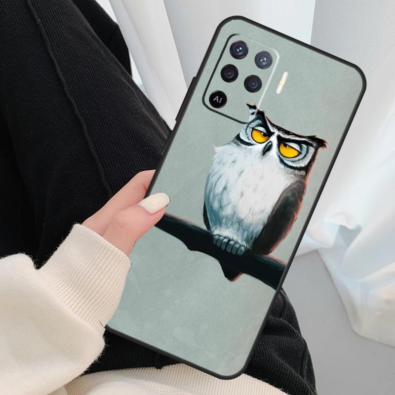 Cute Owl Cartoon Case For Oppo A18 A38 A58 A78 A98 A80 A60 A40 A96 A76 A16 A94 A74 A54 A15 A17 A57 A77 A5 Pro
