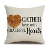 Thanksgiving Linen Pillowcase Autumn Pumpkin Print Pillow Cushion Cover