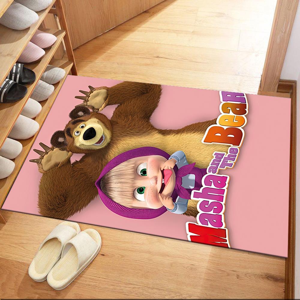 Masha Bear Carpet Suitable for Study Room Entryway Balcony Playrooms Anti-slip Rug Decorate Offices Best for Christmas