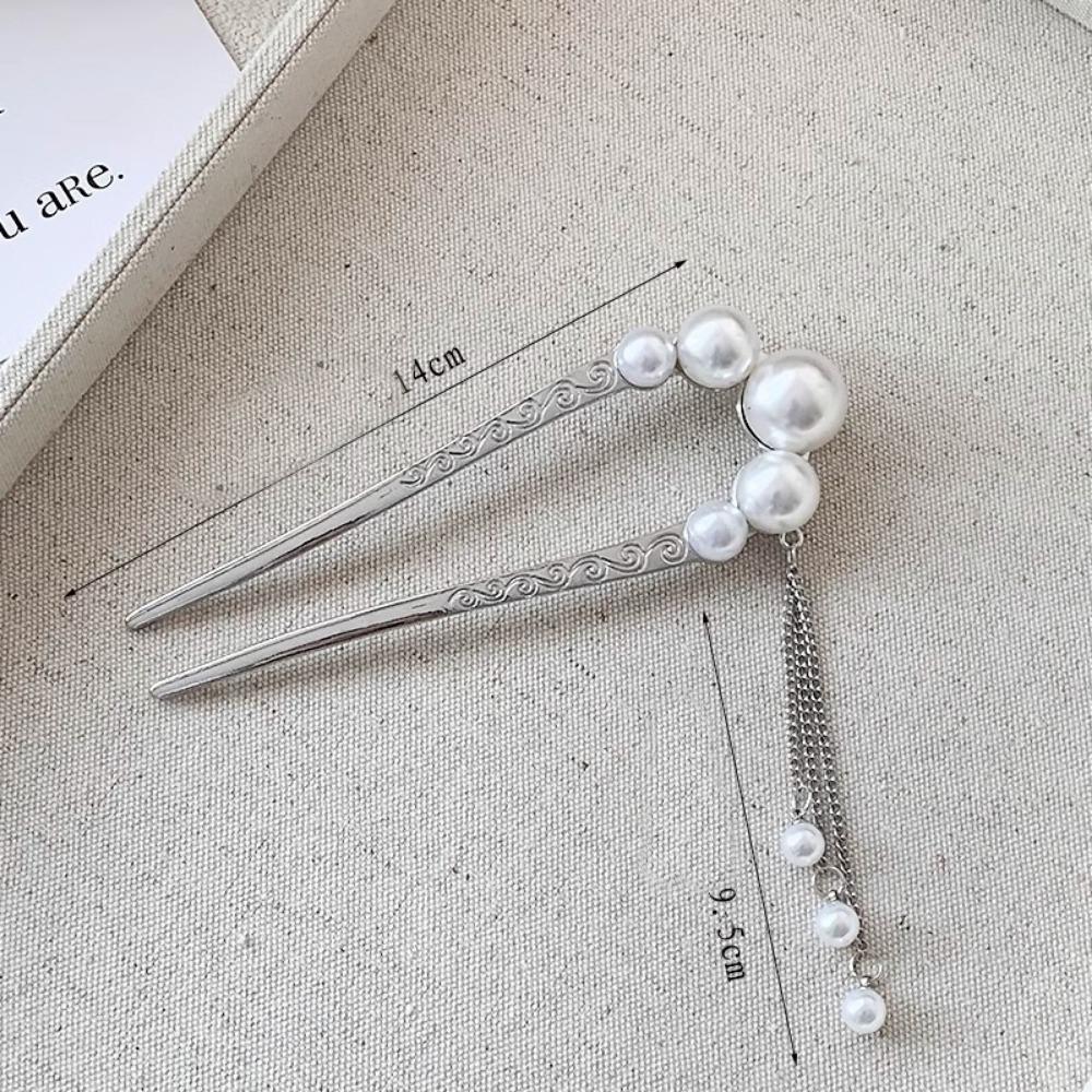 1 шт. Нежная модная ретро темпераментная жемчужная U-образная заколка для волос, заколка для волос в форме таблетки, заколка для волос, головной убор, оптом