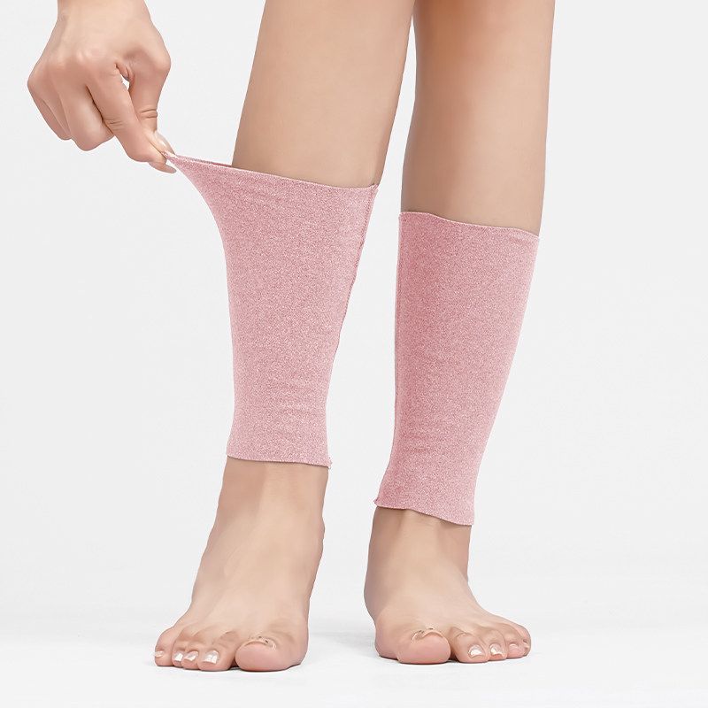 

Dralon Ankle Protection Set for Men and Women Fall and Winter Heattech Ankle Neck Joint Sprain Ankle Seamless Foot Sock Adult Air-Conditioned Room Pink [Straight Style] XL