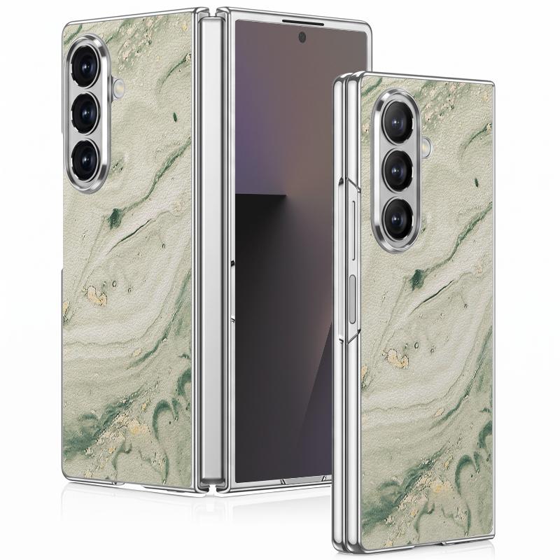 Geometric Marble Case For Samsung Z Fold 8 Ultra 7 6 5 Luxury Plating Leather Skin Hard Phone Cover For Galaxy Z Fold8 Fold7 Fold6