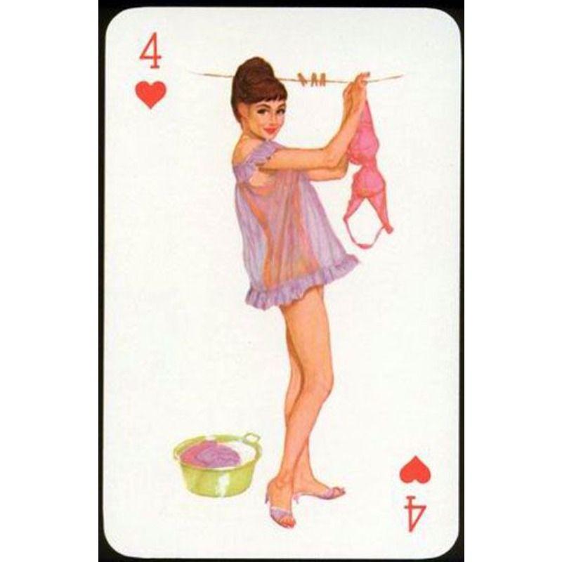 Custom Aluminum Tin Sign Art - Vintage Playing Cards and Women Wall Decor