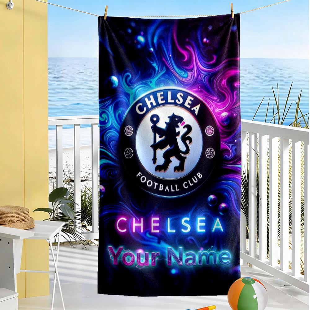 Chelsea Fc Football Player Customize Your Name Beach Towel Super Soft Microfiber Quickdry Fabric Suitable for Swimming Gym Camping Yoga Vacation