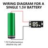 1.2V-3.1V Battery LED Percentage Indicator Real-Time Power Display Supports A/AA/AAA Dry Battery for Small Portable Electronics