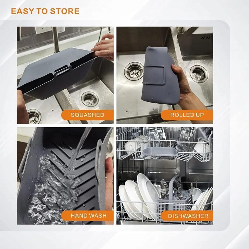 1/2Pcs Air Fryer Silicone Pot Basket Tray Fried Baking Pan Insert Dish Accessory Rectangle Dual Basket For Ninja DZ201 Air Fryer