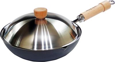 River Light Kiwami JAPAN Set de fierbere pentru prăjit cu nitrurare de fier IH Rust Fabricat în Japonia JS1426 Tigaie, oală, capac, 26 cm, nitrură, procesare,