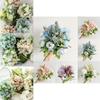 Elegant Real Touch Artificial Silk Flowers Bridal Wedding Bouquet For Home Party Decor