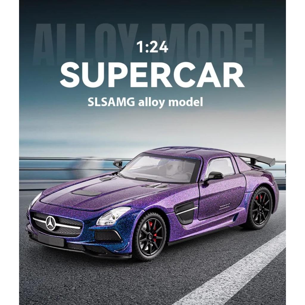 1/24 Alloy Die-cast Benz SLS-AMG Sports Car Model Collectible Ornaments for Children Toy Car Boys Holiday Gift Birthday Gift