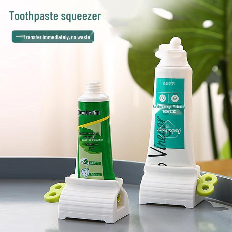 Lazy Toothpaste & Cleanser Squeezer: Effortless Manual-Assist Press for Easy Dispensing.