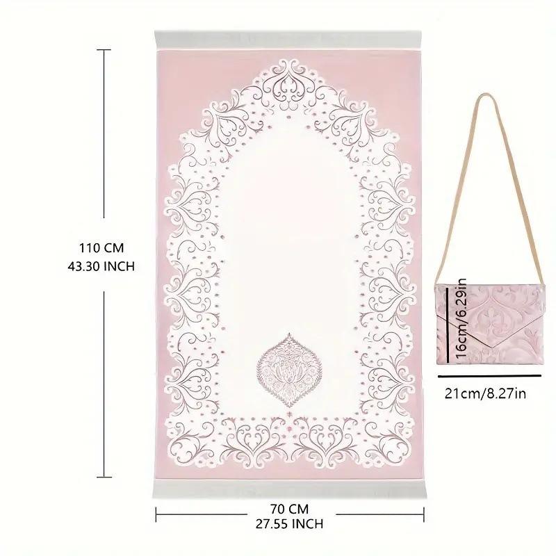 Modern Woven Jacquard Bed Blanket with Elastic Threads Compact Three-Piece Set Portable Travel Mat & Small Bag Easy Storage