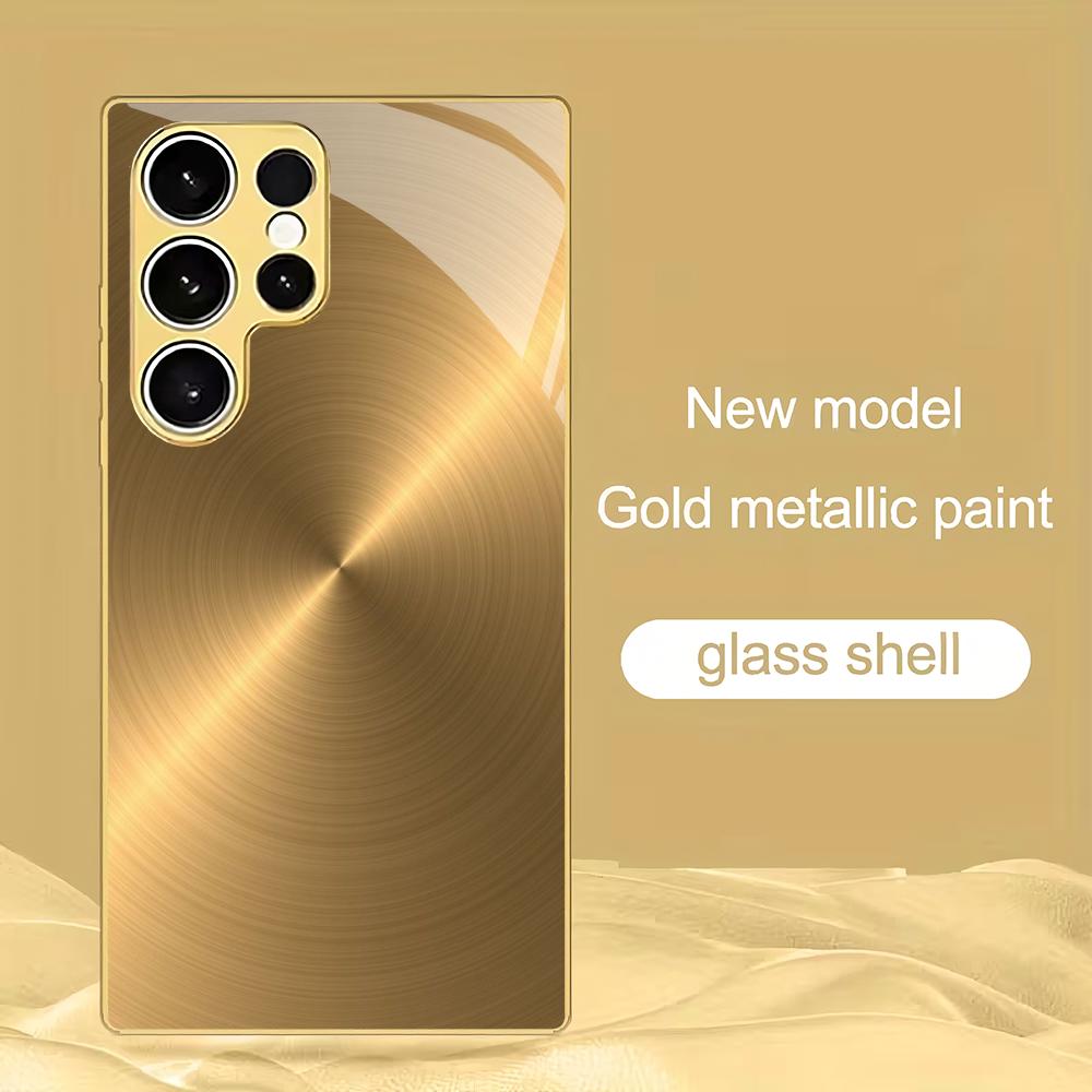 

Stainless steel electroplated glass phone case suitable for Samsung Galaxy S26 S25 S24 S22 S21 S20 FE/Ultra/Plus anti drop GalaxyS24FE