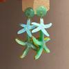 Temperament Bohemian Dangle Earrings Candy Color Ear Pendant  Summer Beach