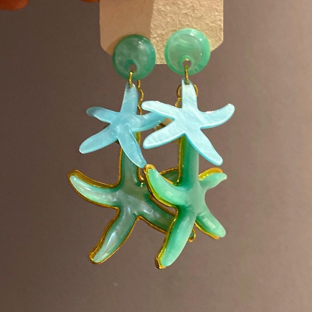 Temperament Bohemian Dangle Earrings Candy Color Ear Pendant  Summer Beach