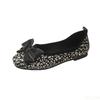 Womens 2025 new modelDress simple Casual Shoes Bow Leopard Shallow Mouth Non slip women's shoes Soft Leather fashion Flat