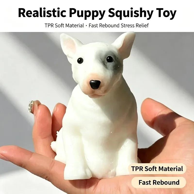 Realistic Puppy Squishy Toy Tpr Soft Fast Rebound Fidget Toy Cute Stress Relief Adult Office Anxiety Decompression Gift 7 Styles