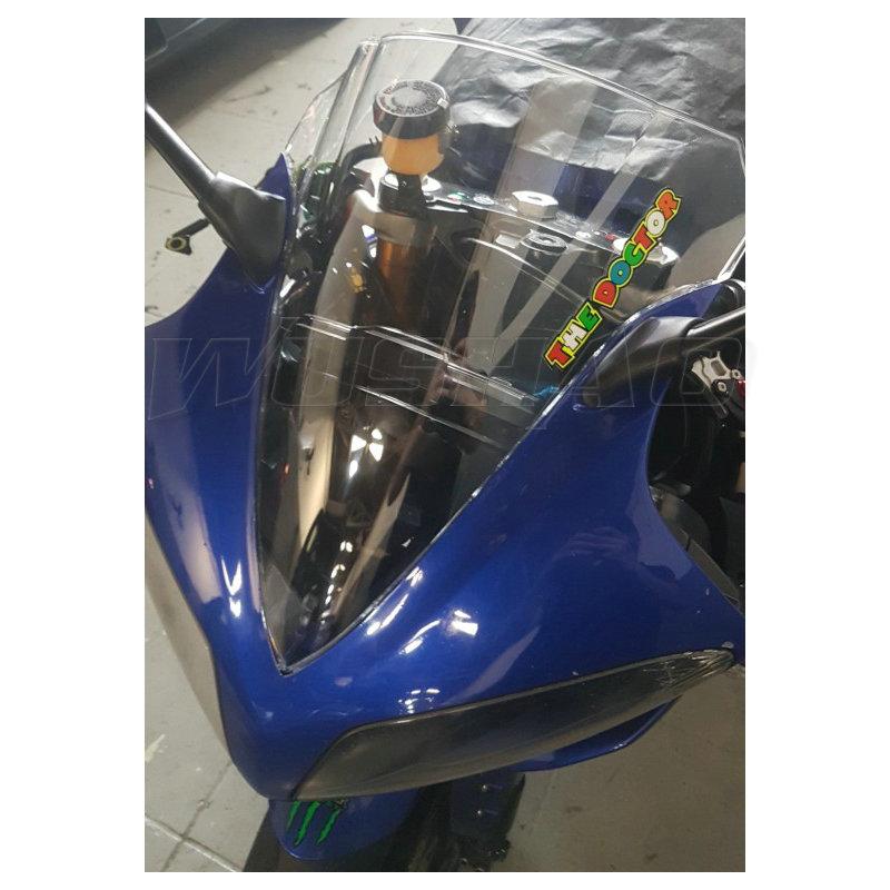 

Подвійне Пузирчасте Вітрове Скло для Мотоцикла Екран для 2007 2008 Yamaha YZF-R1 1000 YZF R1 YZFR1 Чорний Іридіум Прозорий чистий