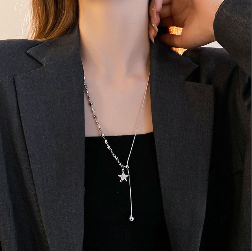 Baroque Water Drop Pearl Fringe Necklace Temperament Collarbone Chain French Retro Necklace Women