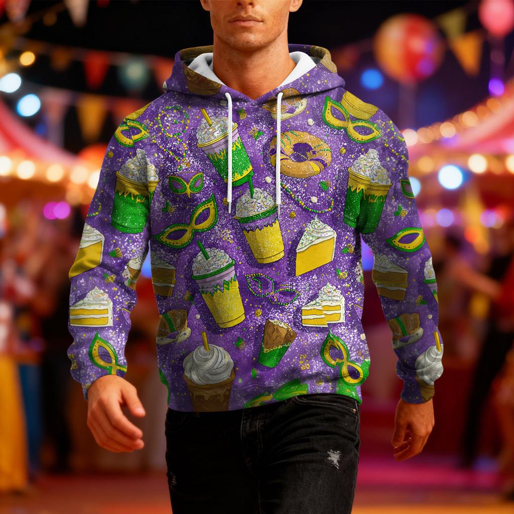 Men's Long-Sleeve Casual Hooded Sweatshirt