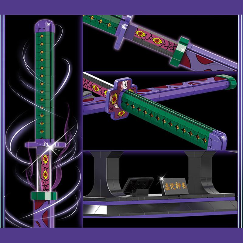 789PCS Anime Demon Slayer Kokushibo Sword Building Blocks Blade Katana Knife Assembly Weapon Brick Toys For Boy Kids Gift