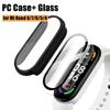 2IN1 PC Korpuss+stikls priekš Xiaomi Mi Band 8 7 6 5 4 Piederumi Pilnas pārklājuma aizsargpārsegs Miband 8 7 6 5 4 ekrāna aizsargstikls