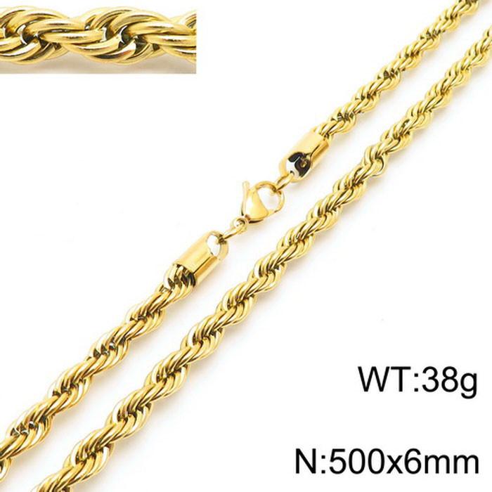 Jewelry Wind Twist Rope Chain Hiphop Hip Hop Electroplated Men'S And Women'S Titanium Steel Twist Chain