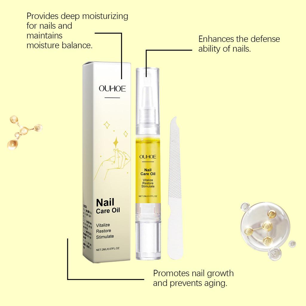 Ouhoe Nourishing Nail Repair Liquid With Glossy Finish For Daily Nail Care And Maintenance