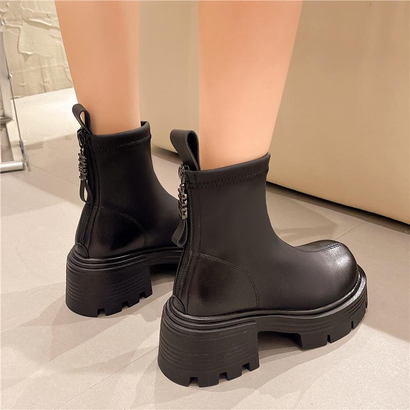 Martin boots women's new autumn thick-soled medium heel thin boots small short boots women's boots tide