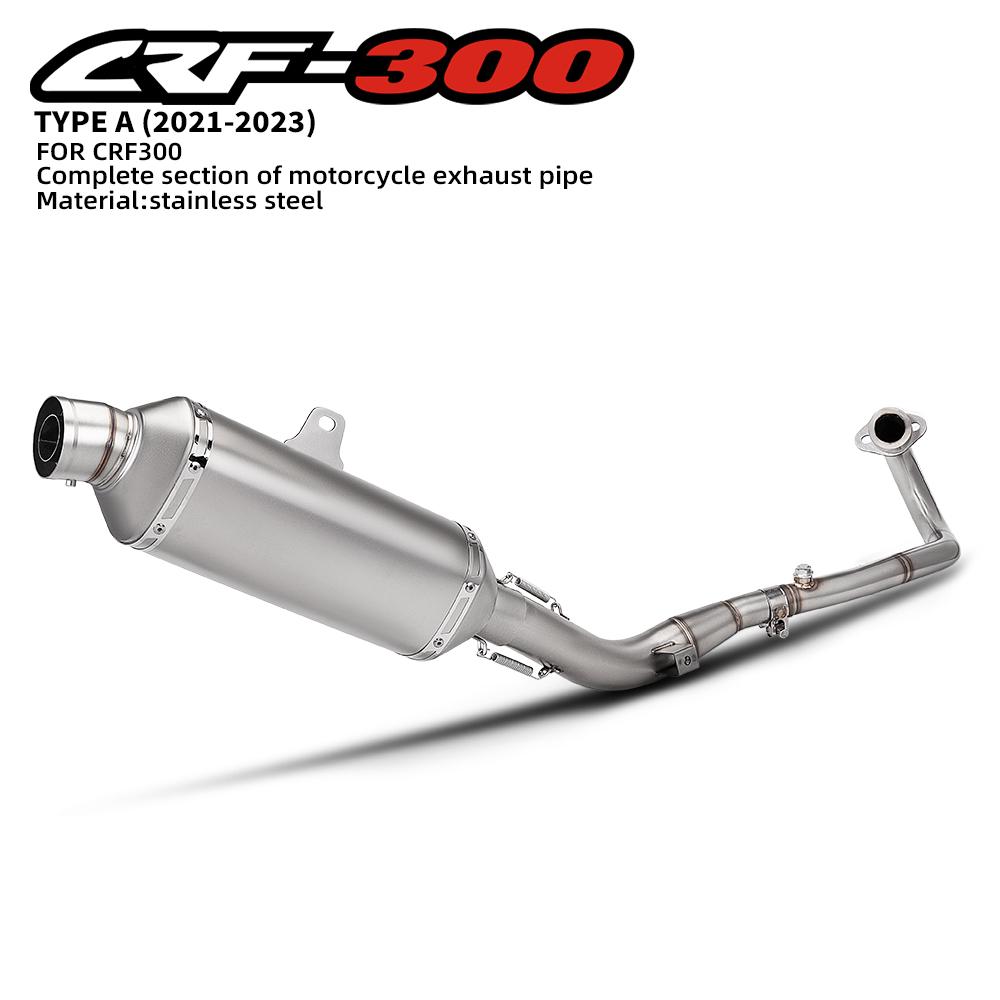 Motorcycle Full Systems Exhaust Muffler Header Pipe for CRF300 Rally Slip on CRF300L CRF300 2021 2022 2023 Performance Upgrade Multi-piece